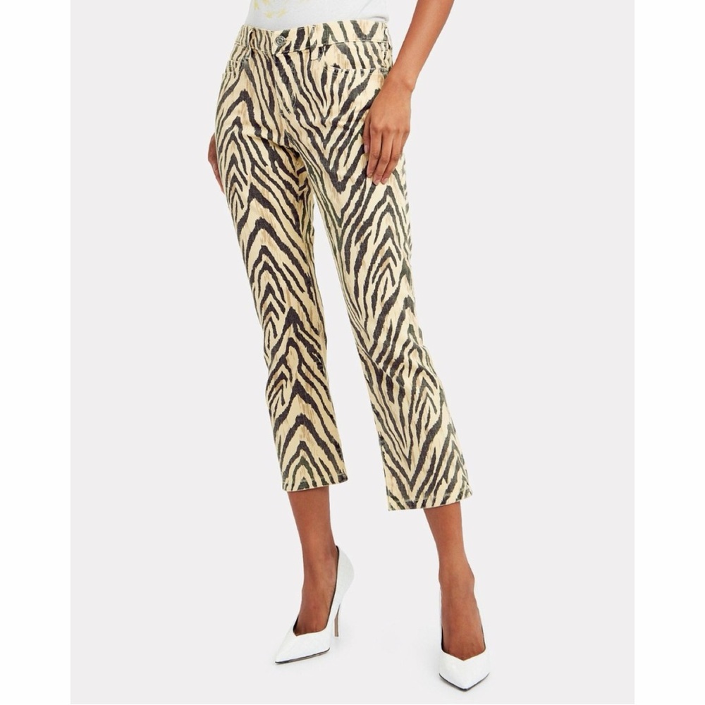 Current/Elliott The Ruby Crop in Natural‎ Zebra Sz.24 NWT